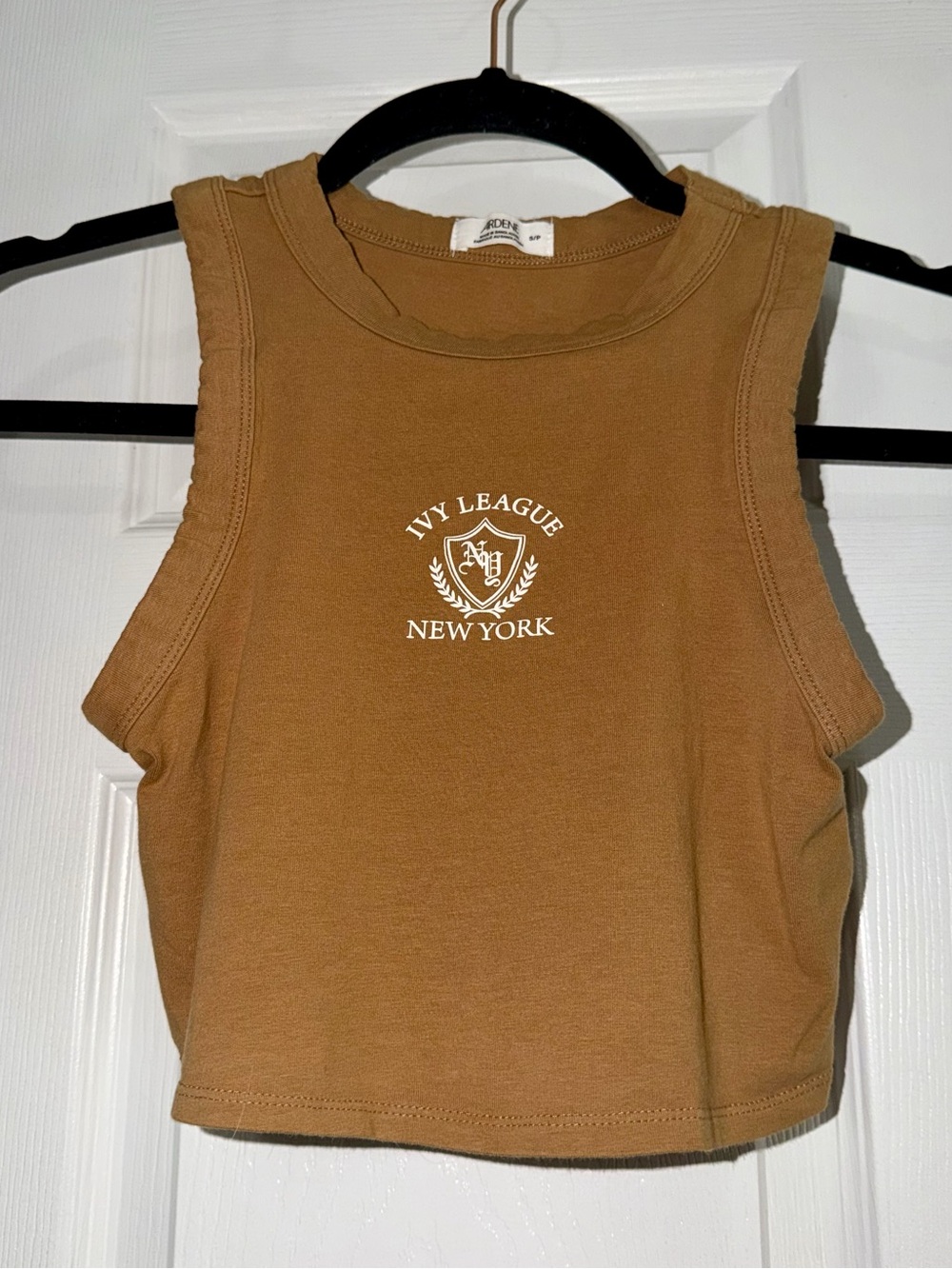 Ardene Camel Ivy League Cropped Tank Top